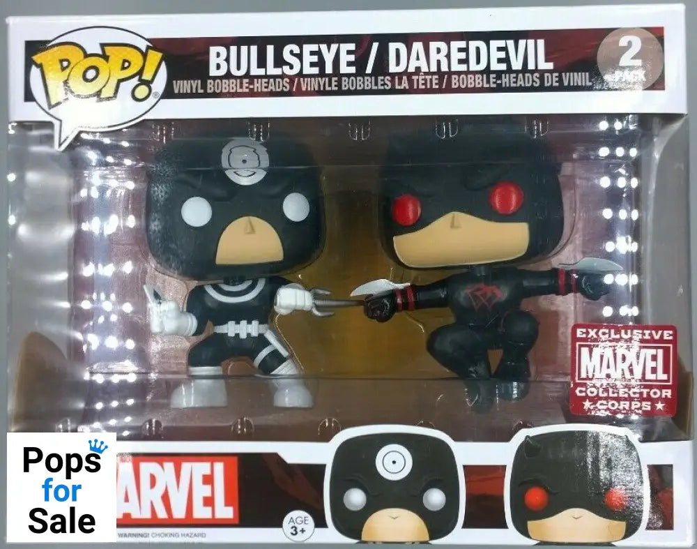 [2 Pack] Bullseye / Daredevil - Marvel Collector Corps Exc Funko POP