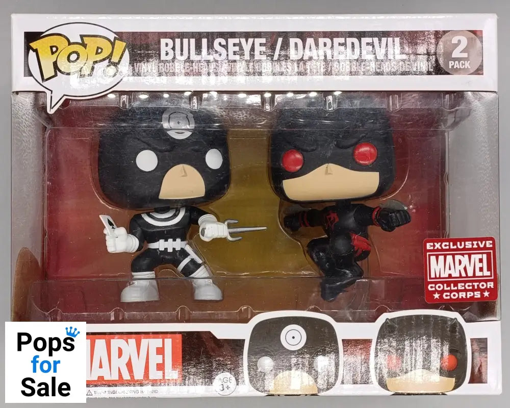 [2 Pack] Bullseye / Daredevil - Marvel Collector Corps - Funko POP - Box Damaged