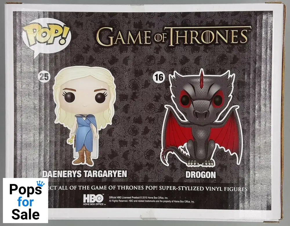 [2 Pack] Daenerys & Drogon - Metallic Game of Thrones Funko POP - Box Damaged