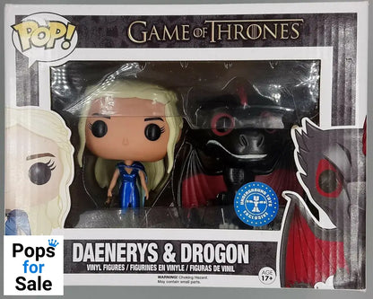 [2 Pack] Daenerys & Drogon - Metallic Game of Thrones Funko POP - Box Damaged