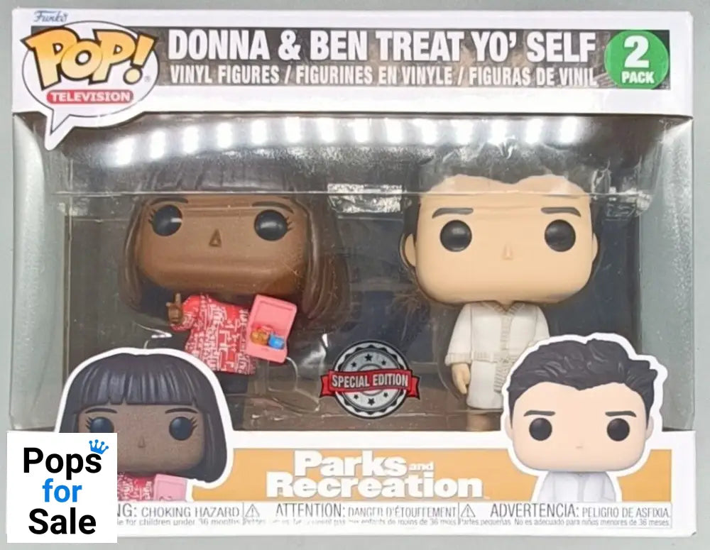 [2 Pack] Donna & Ben Treat Yo' Self - Parks and Recreation Funko POP - Brand New