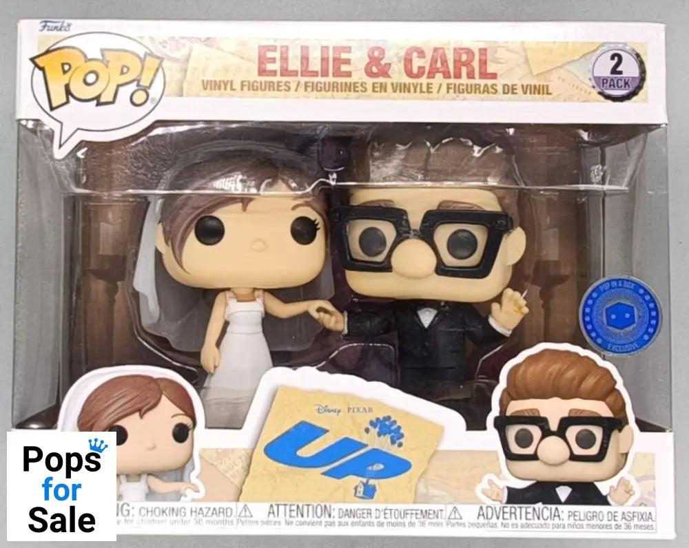 [2 Pack] Ellie & Carl (Wedding) - Disney UP! Funko POP - Box Damaged