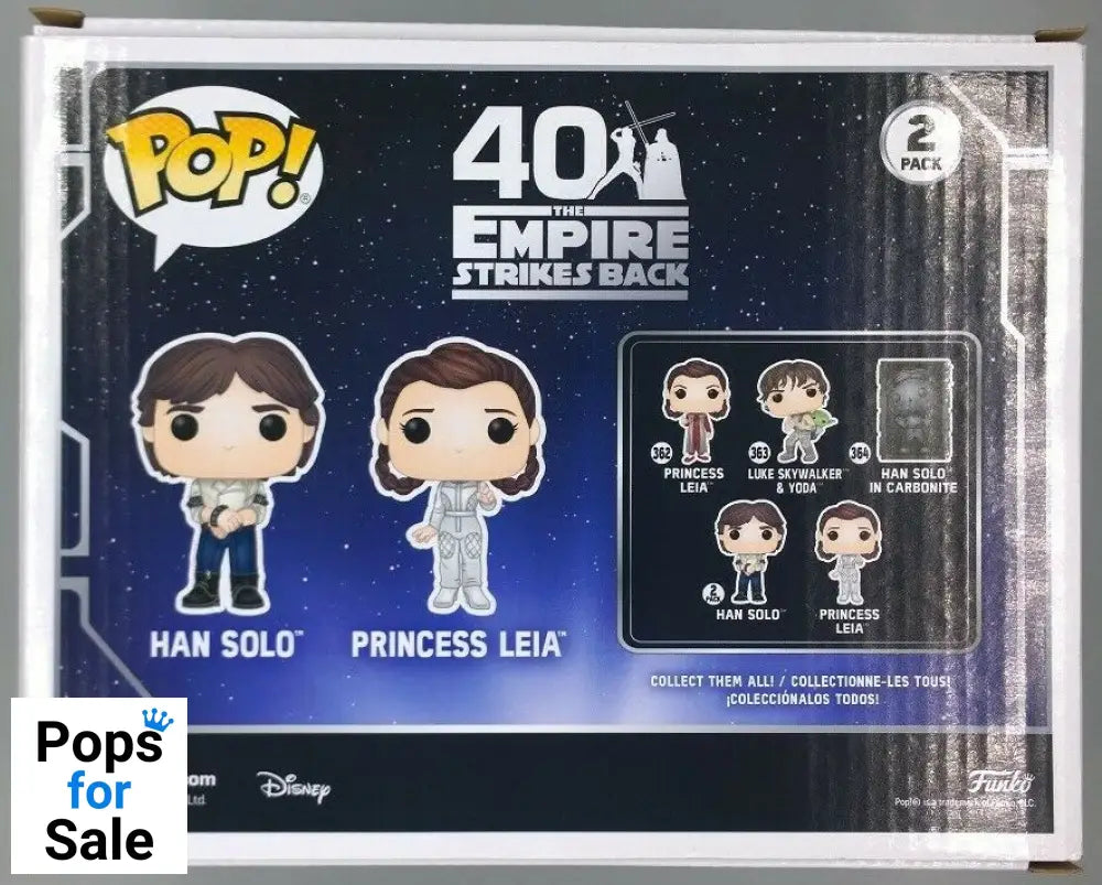 [2 Pack] Han Solo & Princess Leia - Star Wars - 40th Anniv Funko POP