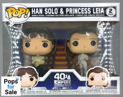 [2 Pack] Han Solo & Princess Leia - Star Wars - 40th Anniv Funko POP