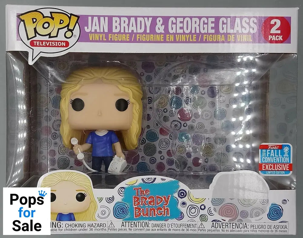 [2 Pack] Jan Brady & George Glass - Brady Bunch Box Damaged Funko POP