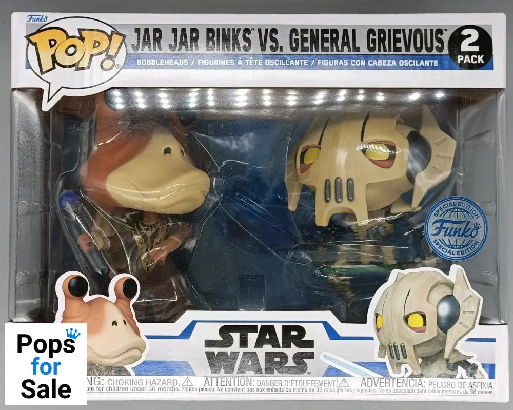 [2 Pack] Jar Jar Binks vs General Grievous Star Wars Clone Wars Funko POP