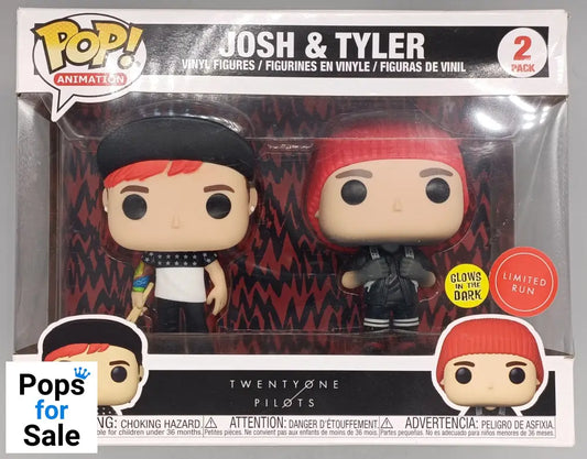 [2 Pack] Josh & Tyler - Glow - Rocks - Twenty One Pilots - Funko POP - Box Damaged