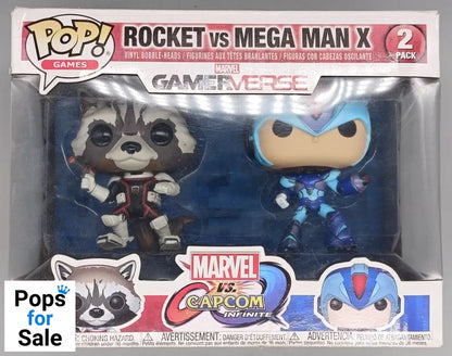 [2 Pack] Rocket vs Mega Man X - Capcom vs. Marvel Funko POP - Box Damaged