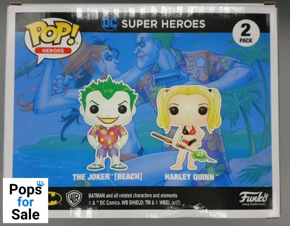 [2 Pack] The Joker & Harley Quinn (Beach) - DC - Exclusive Funko POP