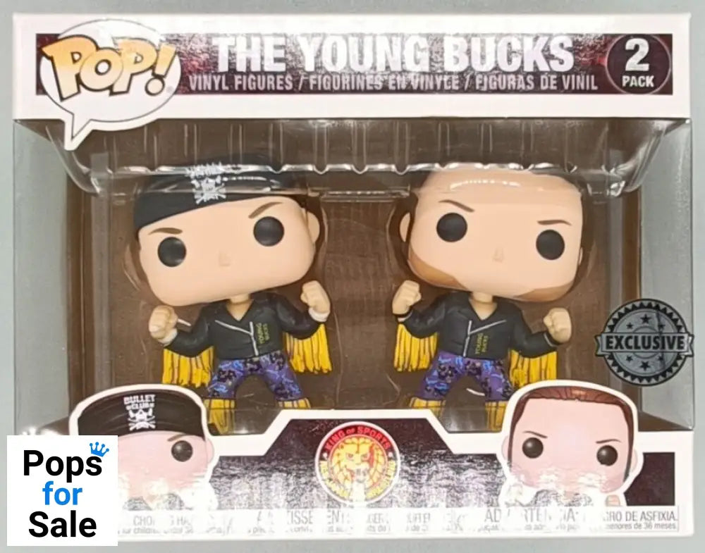 2 Pack The Young Bucks (Purple/Gold)  - New Japan Pro Wrestling NJPW AEW Bullet Club Funko POP