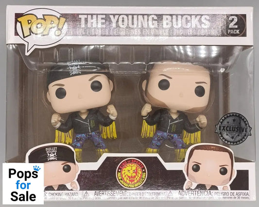 [2 Pack] The Young Bucks (Purple/Gold)  - New Japan Pro Wrestling NJPW AEW Bullet Club Funko POP - Box Damaged