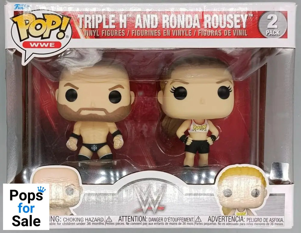 [2 Pack] Triple H and Ronda Rousey WWE - Box Damaged Funko POP