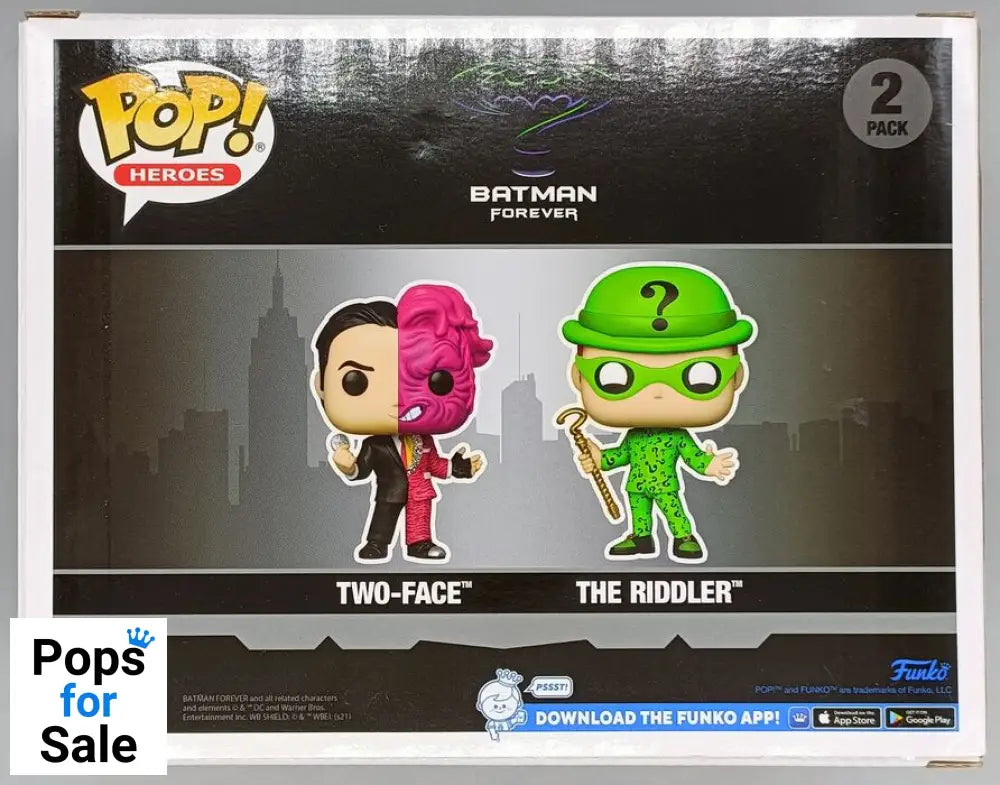 [2 Pack] Two-Face & The Riddler - Glow - DC Batman Funko POP