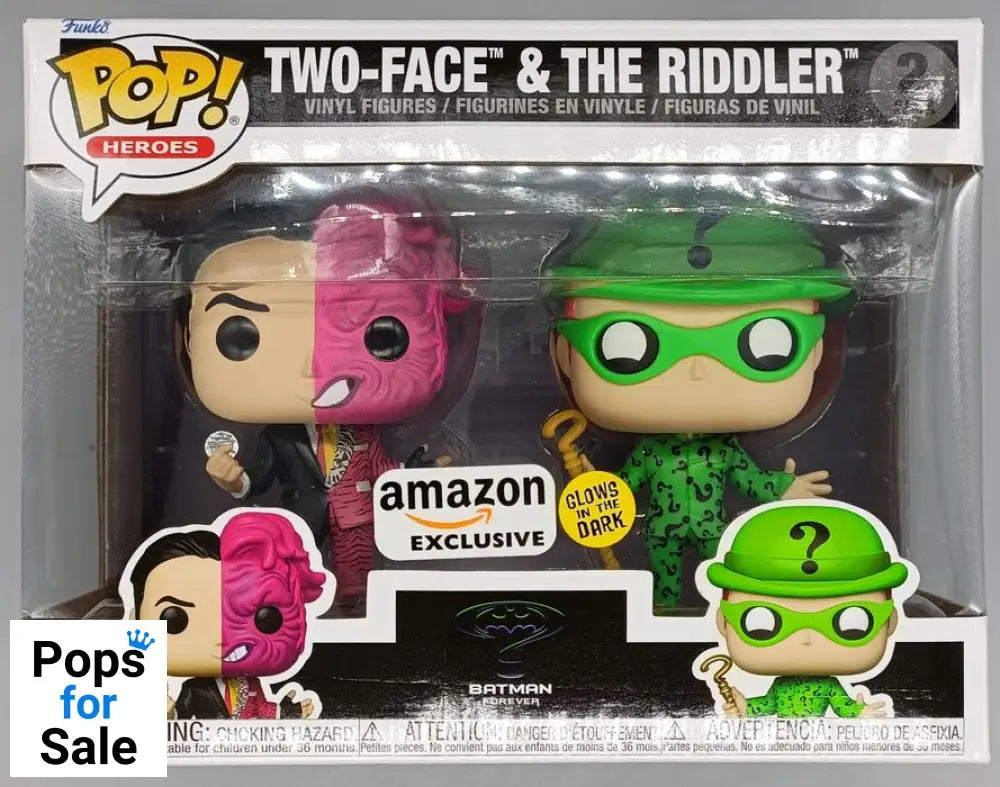 [2 Pack] Two-Face & The Riddler - Glow - DC Batman Funko POP