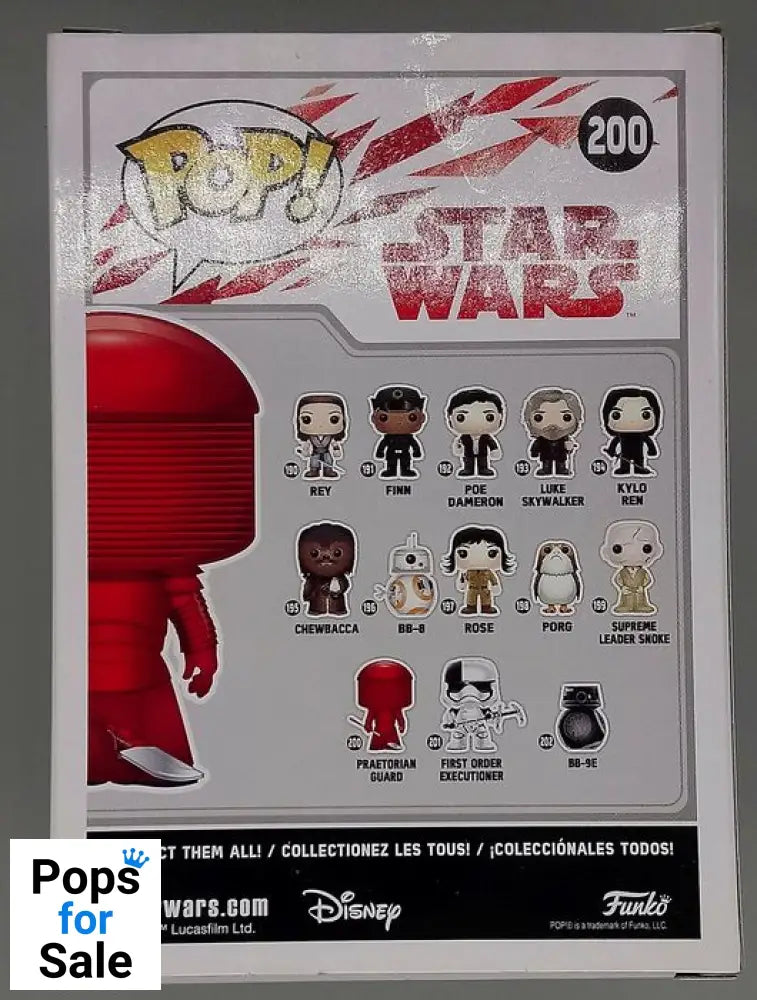 #200 Praetorian Guard - Star Wars - The Last Jedi Box Damaged Funko POP - PopsforSale.co.uk