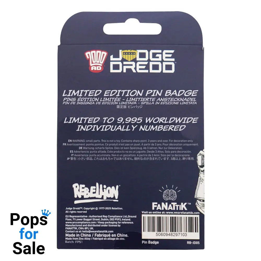 2000 AD Pin Badge Judge Dredd You're Next Punk Limited Edition