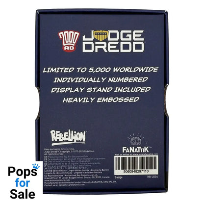 2000 AD Replica Judge Dredd Badge Limited Edition