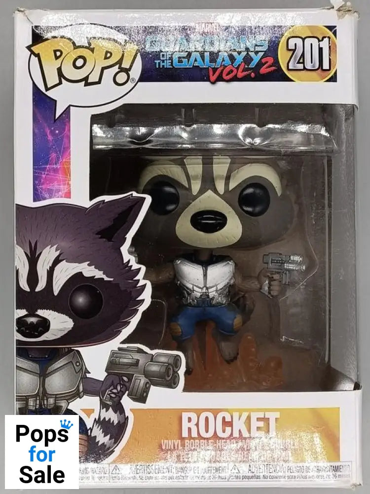 #201 Rocket (Jet Pack) Marvel Guardians Galaxy Box Damaged Funko POP