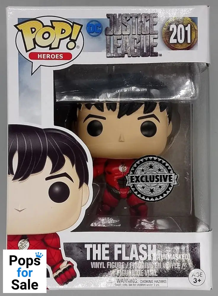 #201 The Flash (Unmasked) - DC Justice League - Box Damaged Funko POP