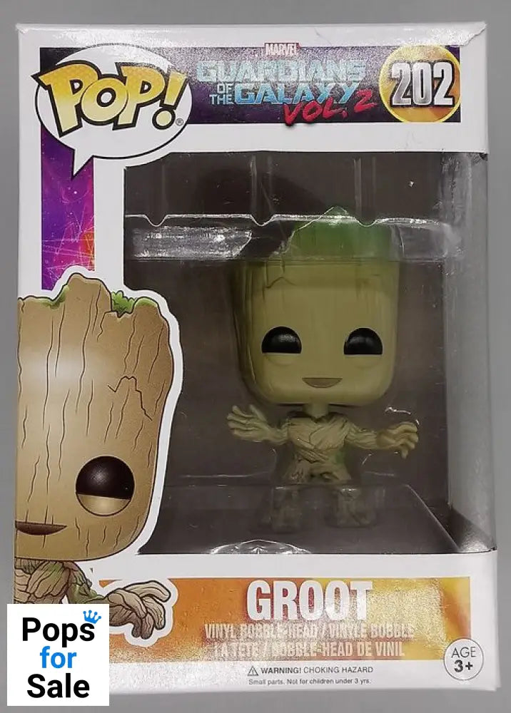 #202 Groot (Young) Marvel Guardians of the Galaxy Vo Box Damaged Funko POP - PopsforSale.co.uk