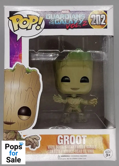 #202 Groot (Young) Marvel Guardians of the Galaxy Vo Box Damaged Funko POP - PopsforSale.co.uk