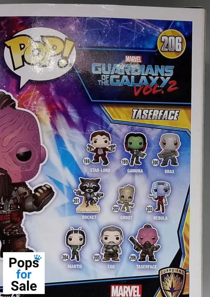 #206 Taserface - Marvel Guardians of the Galaxy Box Damaged Funko POP - PopsforSale.co.uk