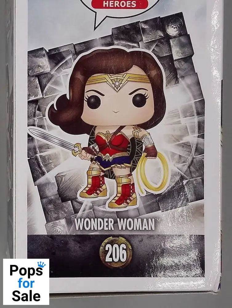 #206 Wonder Woman - DC Justice League - Box Damaged Funko POP - PopsforSale.co.uk