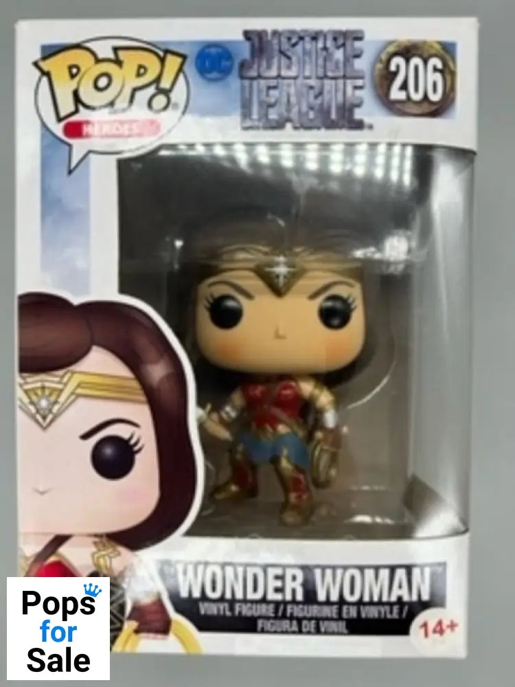 #206 Wonder Woman - DC Justice League - Box Damaged Funko POP - PopsforSale.co.uk