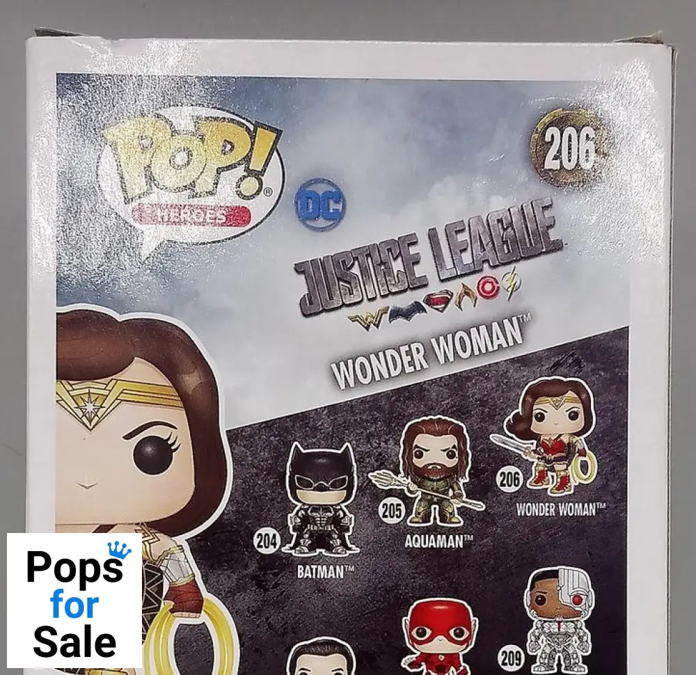 #206 Wonder Woman - DC Justice League - Box Damaged Funko POP - PopsforSale.co.uk