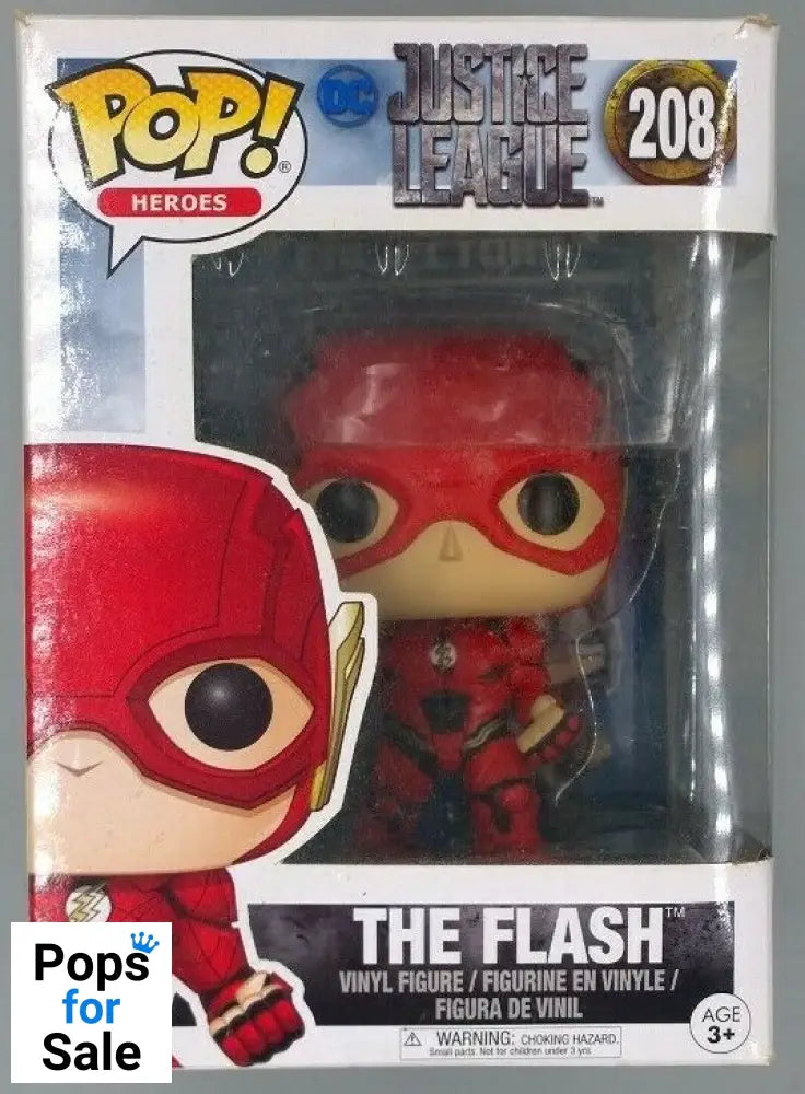 #208 The Flash - Pop Heroes - Justice League Box Damaged Funko POP - PopsforSale.co.uk