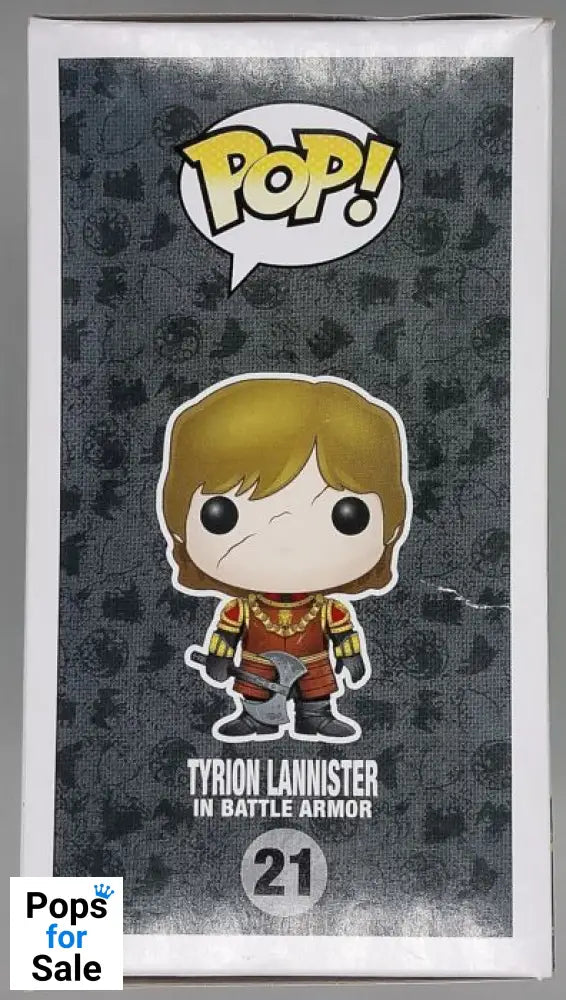 21 Tyrion Lannister (Battle Armor) Game of Thrones - Box Damaged Funko POP