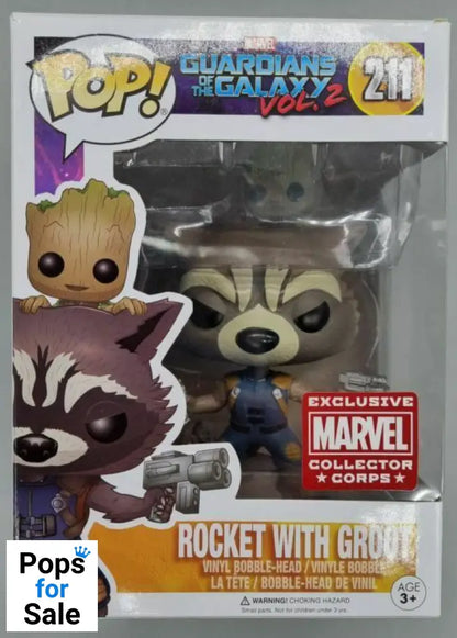 #211 Rocket with Groot Marvel MCC Guardians of the Galaxy 2 Funko POP - PopsforSale.co.uk