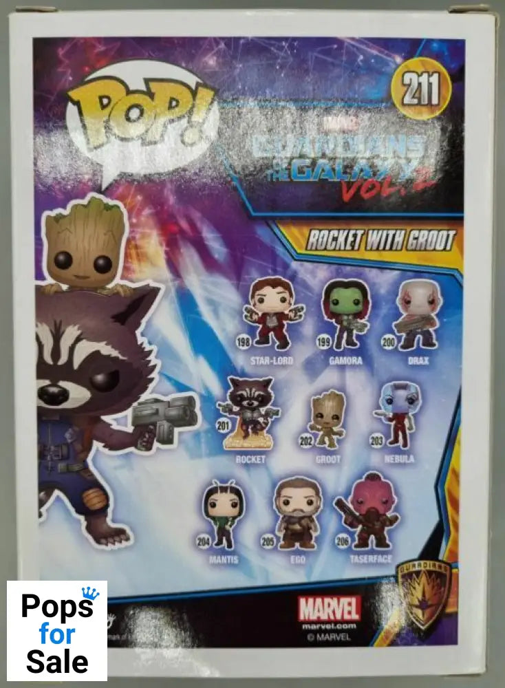#211 Rocket with Groot Marvel MCC Guardians of the Galaxy 2 Funko POP