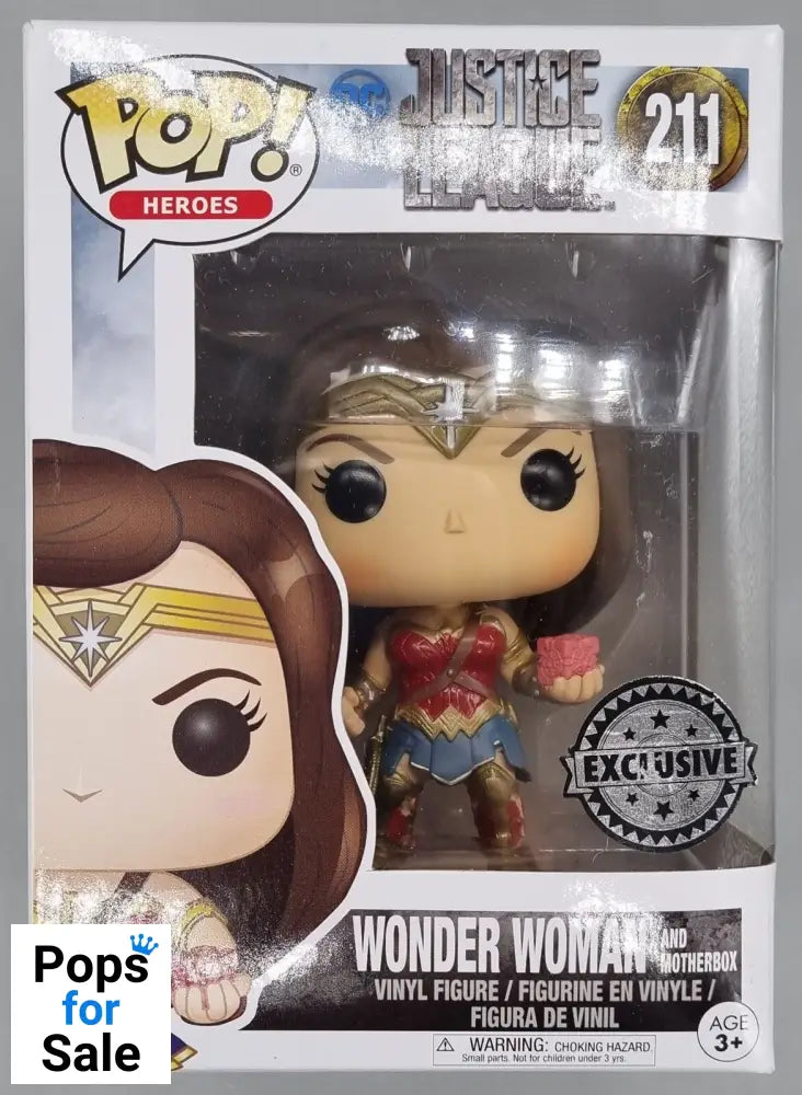 #211 Wonder Woman (and Motherbox) - DC Justice League Funko POP - PopsforSale.co.uk