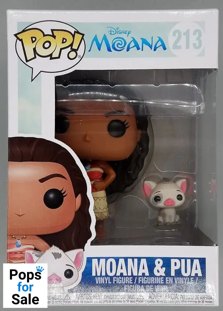 213 Moana & Pua - Disney Moana - New Funko POP in Protector