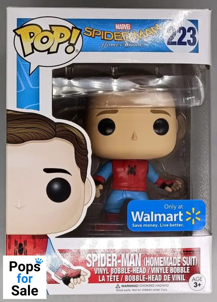 #223 SpiderMan (Homemade Suit Unmasked) Marvel Homeco Box Damaged Funko POP