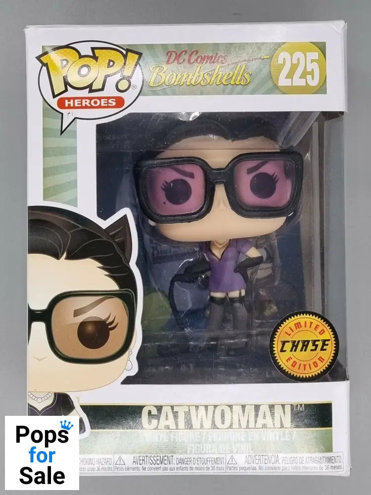 #225 Catwoman (Purple) Chase - DC Bombshells Box Damaged Funko POP - PopsforSale.co.uk