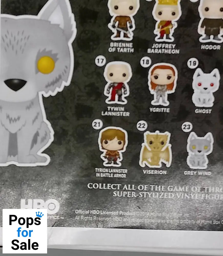 #23 Grey Wind - Game of Thrones - Box Damaged Funko POP - PopsforSale.co.uk