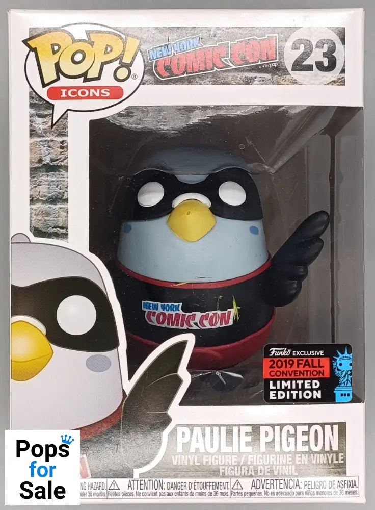 23 Paulie Pigeon (Black) - Icons - NYCC Exclusive 2019 Con - Funko POP - Box Damaged