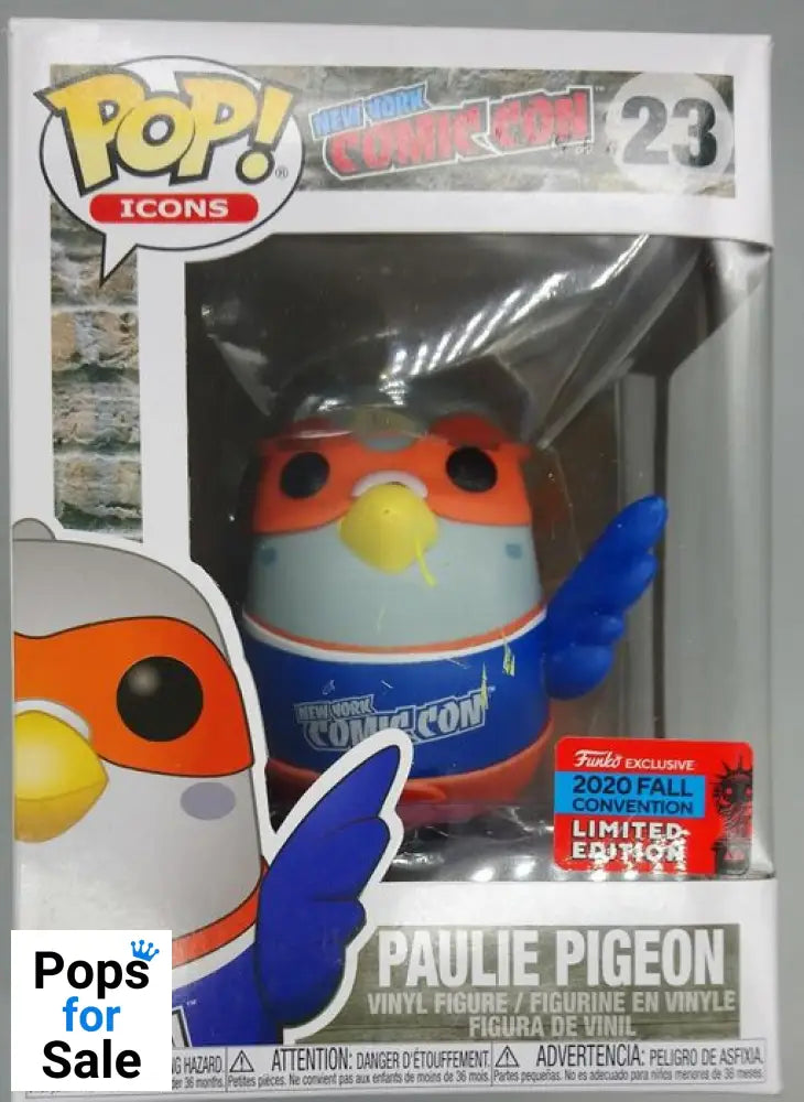 #23 Paulie Pigeon (Blue) - New York - 2020 Con Funko POP - PopsforSale.co.uk