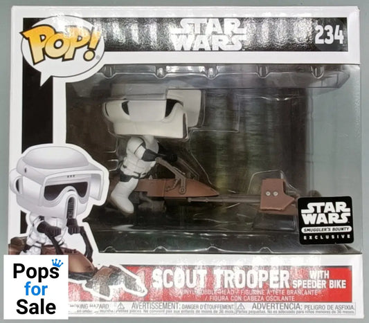 234 Scout Trooper (with Speeder Bike) Deluxe - Star Wars - Smugglers Bounty - Box Damaged Funko POP