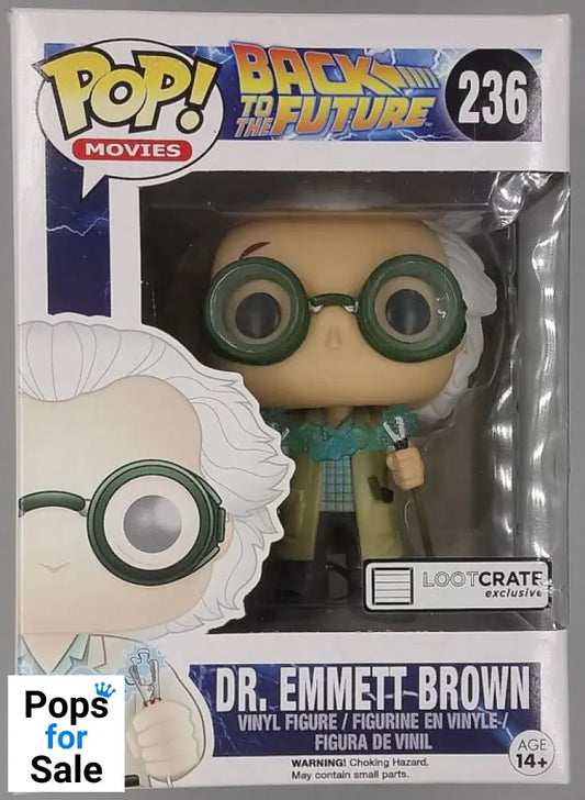 #236 Dr. Emmett Brown (w/ Jumper Cables) - Box Damaged Funko POP