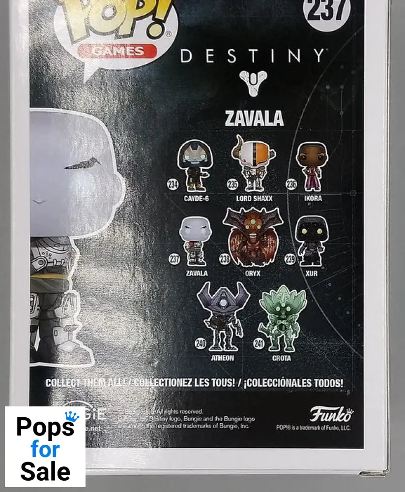 237 Zavala - Destiny - Box Damaged Funko POP