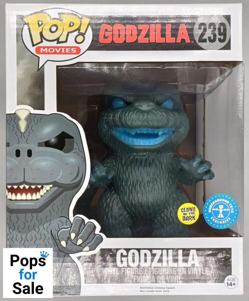 #239 Godzilla (Atomic Breath) 6 Inch - Glow Godzilla Box Damaged Funko POP
