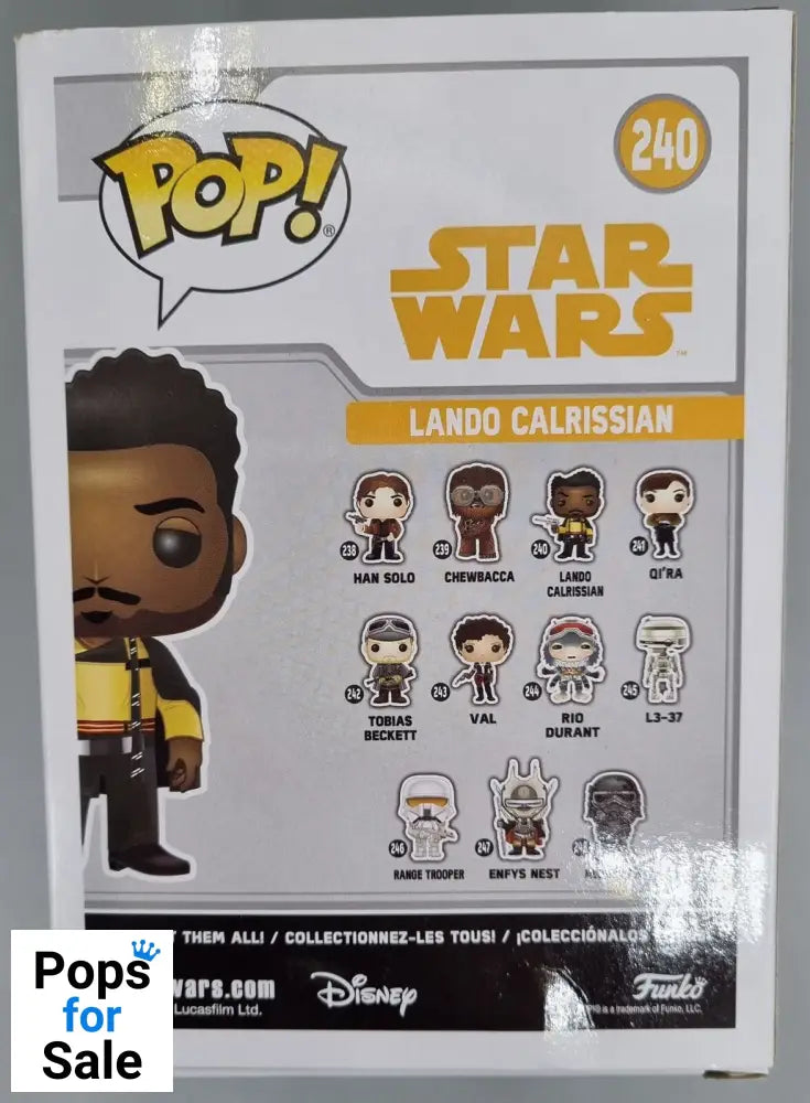 #240 Lando Calrissian - Star Wars - Solo Funko POP - PopsforSale.co.uk