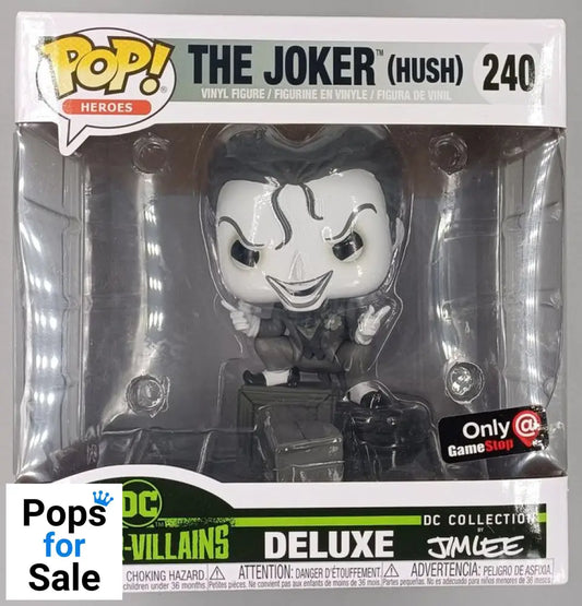 #240 The Joker (Hush) - Deluxe B&W - DC Jim Lee Funko POP - PopsforSale.co.uk