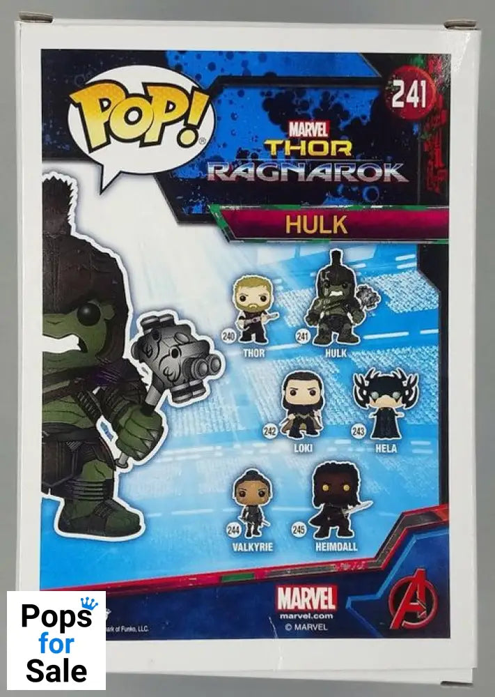 #241 Hulk - Marvel Thor Ragnarok Funko POP - PopsforSale.co.uk