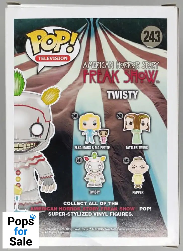 #243 Twisty - American Horror Story Freak Show - Box Damaged Funko POP - PopsforSale.co.uk