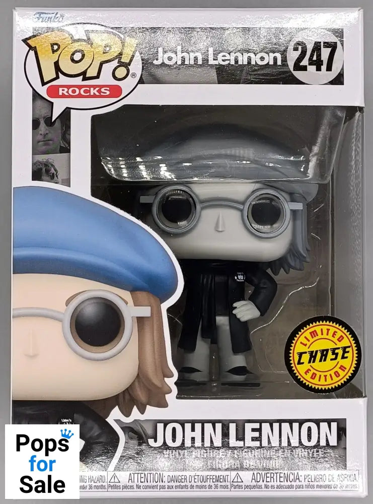 #247 John Lennon (Peacoat) B&W Chase Edition - Box Damaged Funko POP - PopsforSale.co.uk