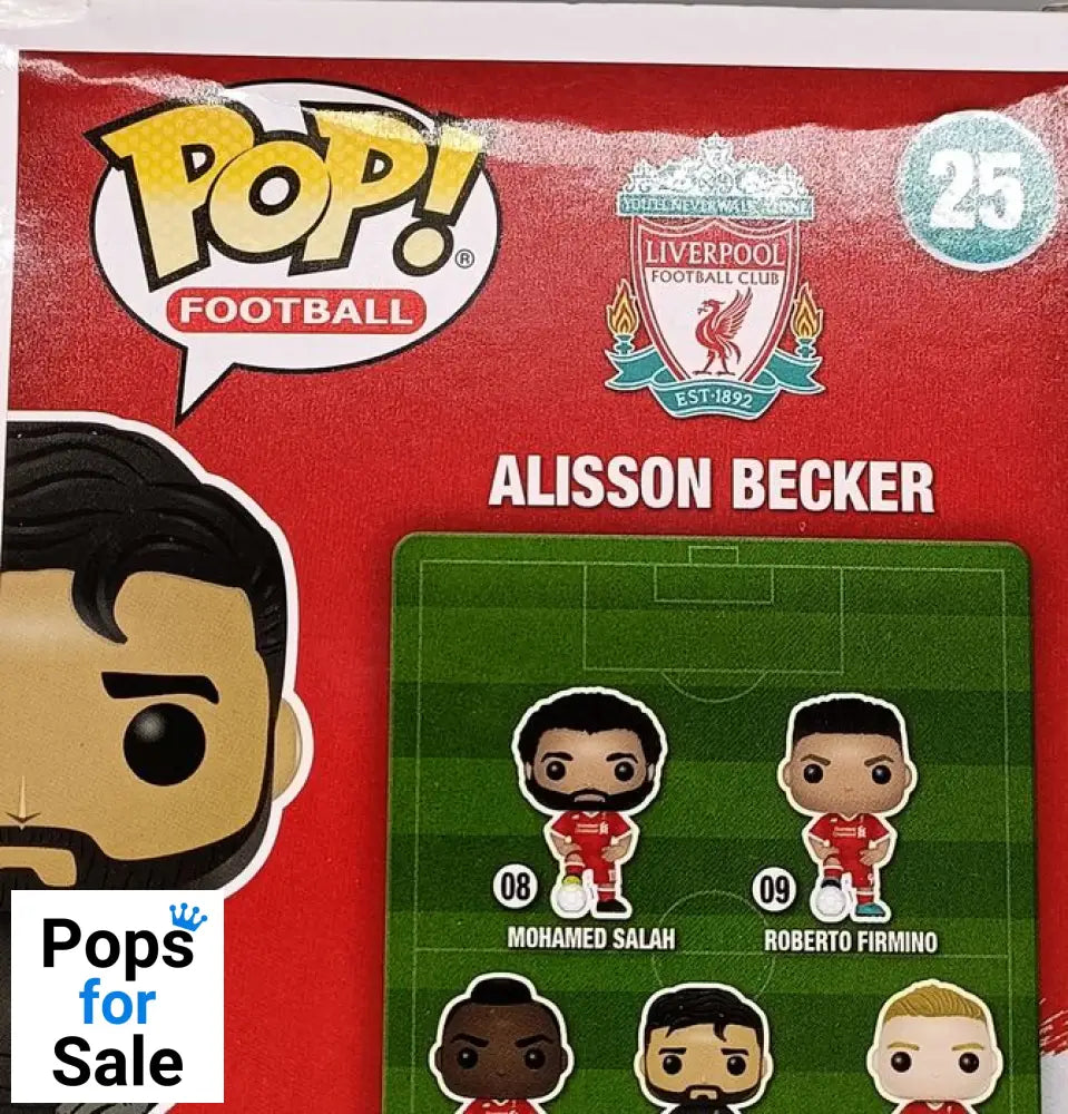 #25 Alisson Becker - Liverpool FC - Box Damaged Funko POP - PopsforSale.co.uk